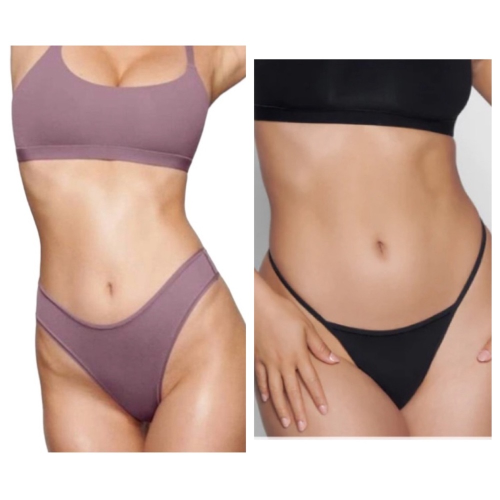 BUNDLE SKIMS FITS EVERYBODY T STRING and SEAMLESS PLUM BLACK SIZE 3X 2 pc bundle